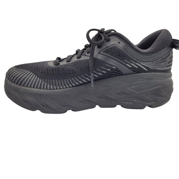 HOKA One One Bondi 7 Wide Walking Running Gym Shoes 1110531 Black Mesh Men's 10D - Picture 8 of 10